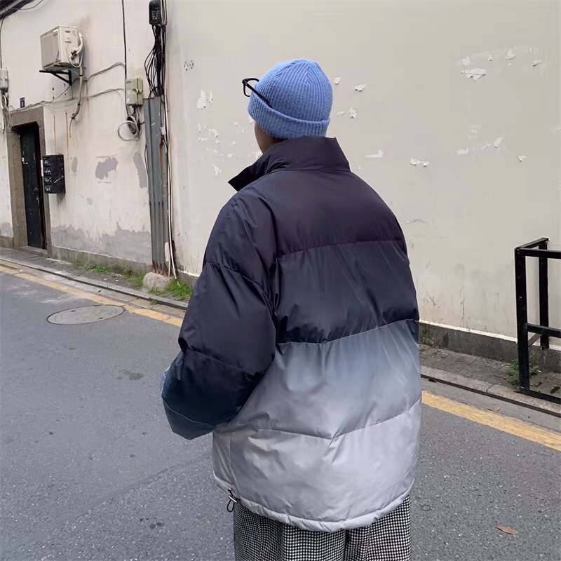 Áo khoác phao ombre phối màu loang đậm nhạt Ulzzang hiphop oversize siêu ấm siêu chất ❤️