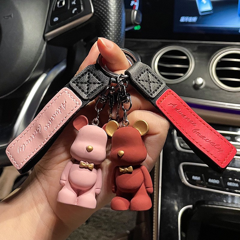 [ sỉ như lẻ ] Móc khóa  GẤU BEARBRICK  dễ thương dùng treo balo , móc khoá kèm dây phụ kiện  như hình