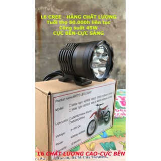 TRỢ SÁNG LED L6 Cree  (Tặng công tắc ON/OFF) HÀNG TỐT
