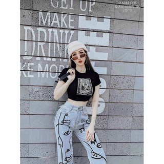 QUẦN JEANS HOẠ TIẾT (KÈM VIDEO HÌNH THẬT)