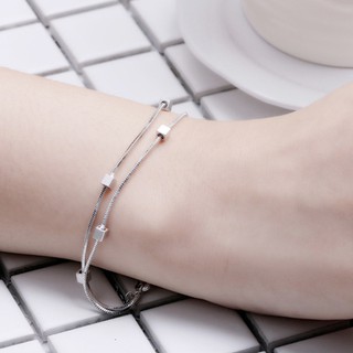 LẮC TAY VÒNG TAY BẠC SỢI MẢNH KIỂU DÁNG NHẸ NHÀNG TRẺ TRUNG DÀNH CHO NỮ - MELY 1187