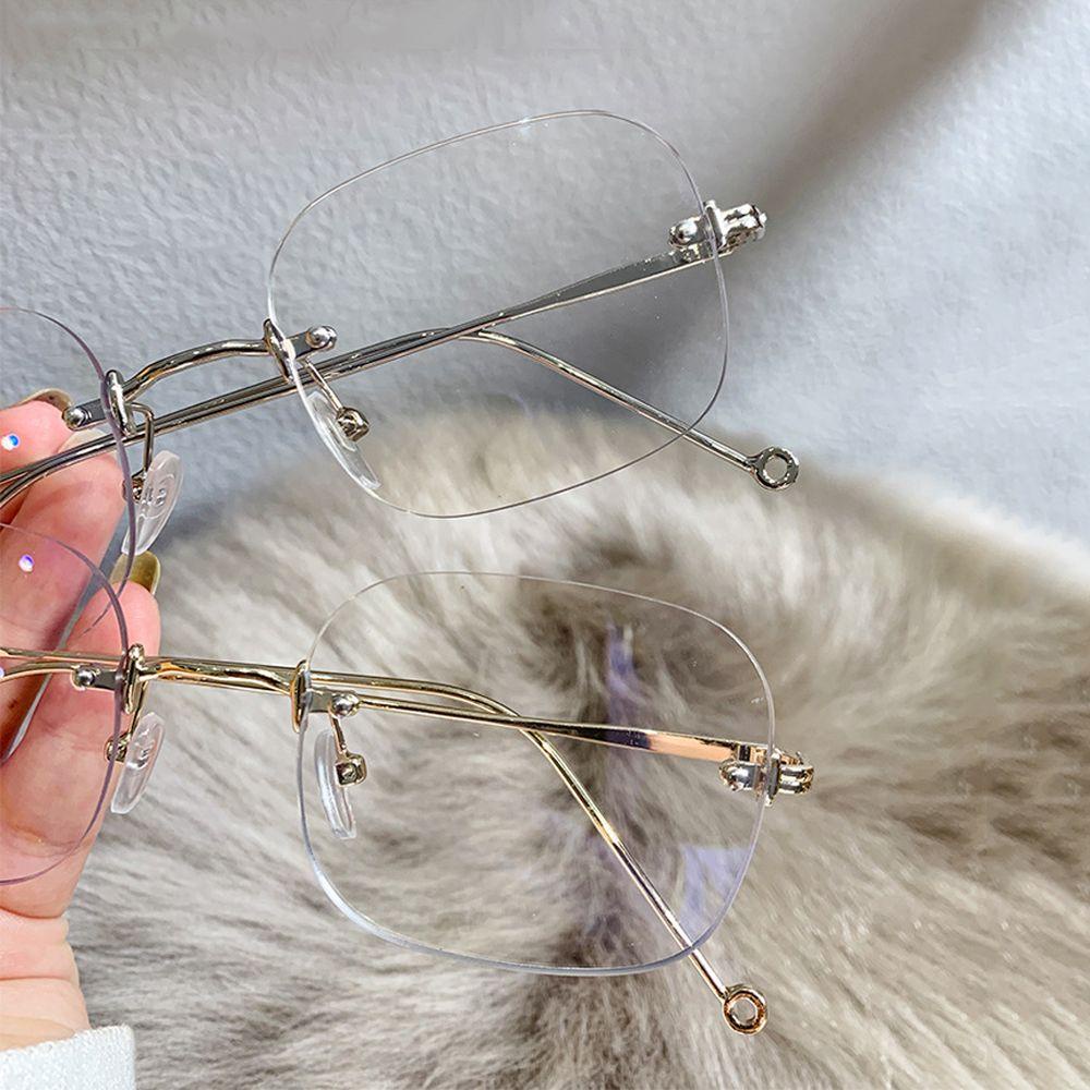 Kính Mát Không Gọng Chống Ánh Sáng Xanh Phong Cách Vintage MIHAN1|Kính Vuông Gọng Kim Loại Trong Suốt Nhiều Màu Sắc