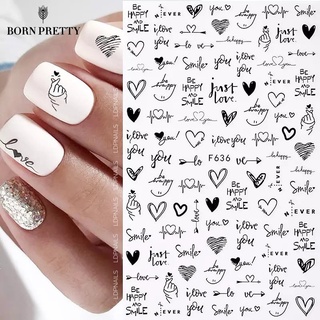 BORN PRETTY Tấm sticker dán trang trí móng tay nghệ thuật đẹp mắt