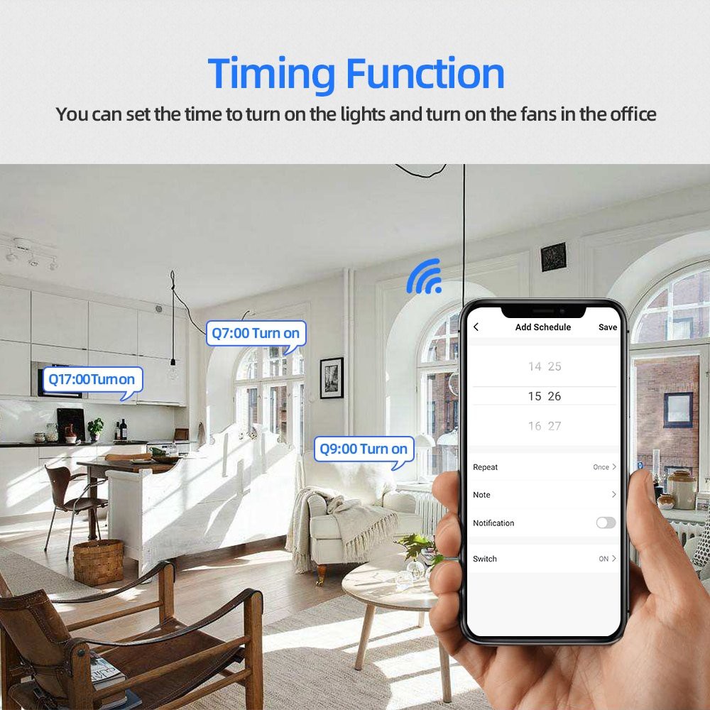 Công tắc tắt/bật từ xa không dây wifi Ứng dụng Tuya
