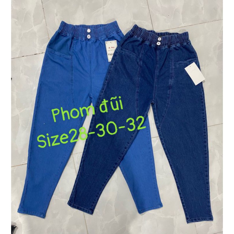 Quần jean lửng nữ, form đũi, lưng thun | BigBuy360 - bigbuy360.vn