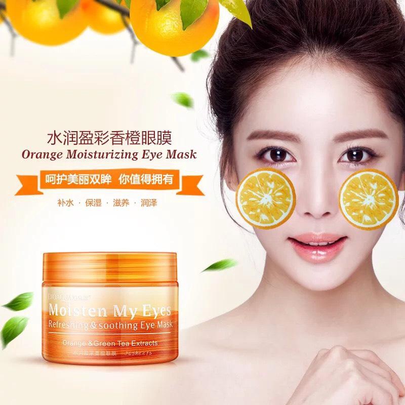 Hộp 36 Miếng Mặt Nạ Mắt Chiết Xuất Từ Quả Cam Bioaqua Dưỡng Ẩm, Chống Nếp Nhăn, Lão Hóa, Giảm Thâm Quầng Mắt Chính Hãng