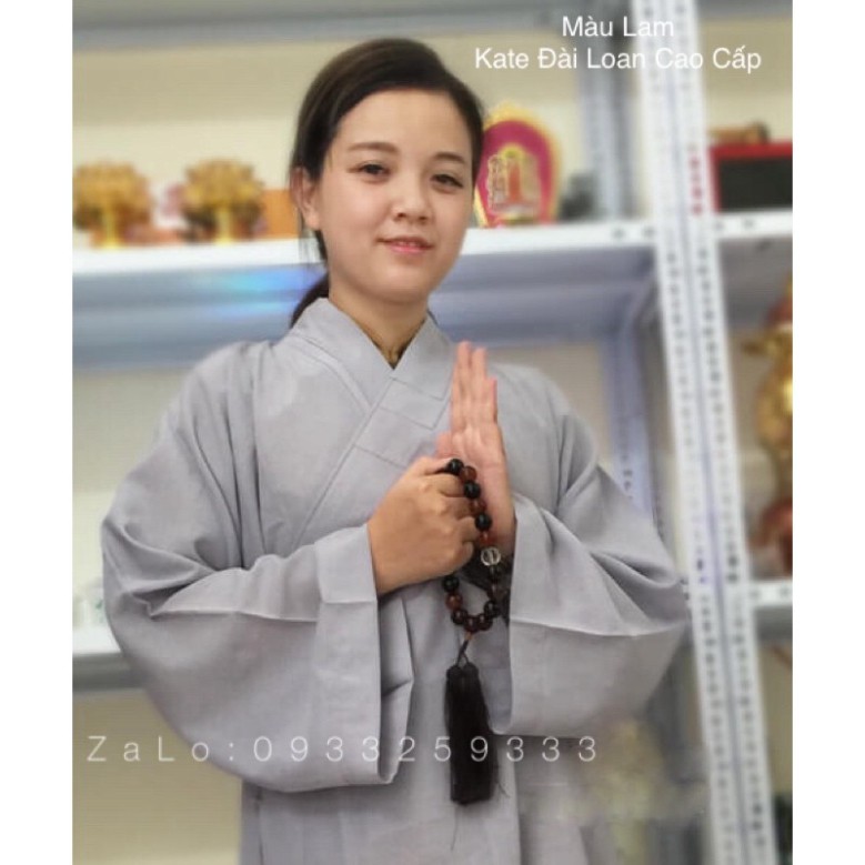 [ 40-75KG ]  Đồ Lam Đi Chùa # Áo Tràng Phật Tử Vải Đài Loan Cao Cấp# Áo Choàng# Vải Mát - Đồ lam đi chùa  - Set lam Phật