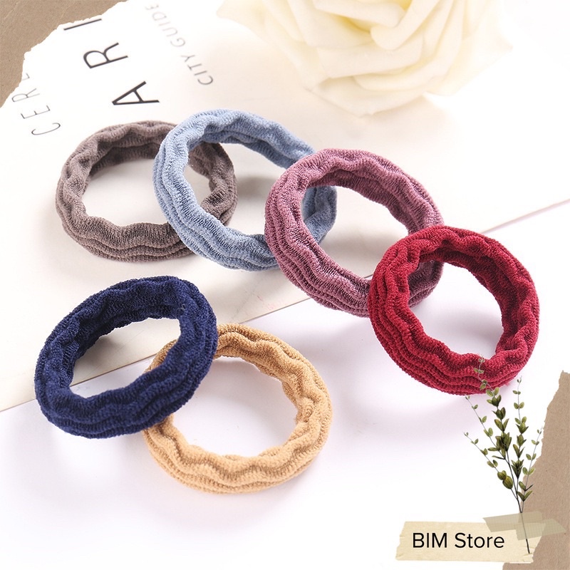 Set 5 dây buộc tóc đủ màu co dãn cực đại không làm gãy tóc