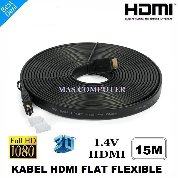 Dây Cáp Hdmi 15m V1.4 Dẹp Đầu Dẹt / 15 Mét