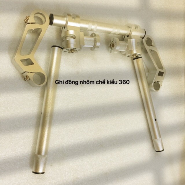 Ghi đông nhôm chế kiểu 360 màu trắng mã 0437