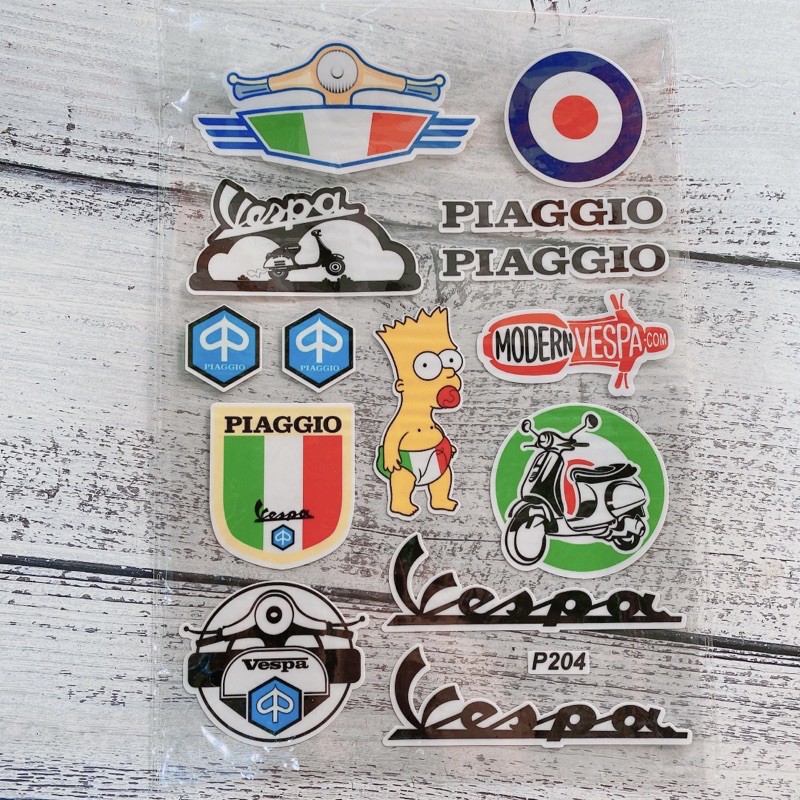 Tem Vespa Piaggio Italia mẫu mã đa dạng, sắc nét, sang trọng