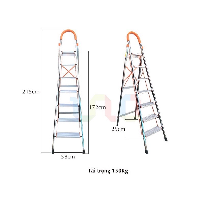 Thang Ghế Nhôm Xếp Gọn 5-6 Bậc Karlis K4B | Chiều Cao Tối Đa 1m9 | Chịu Tải 150Kg | shop có đủ size