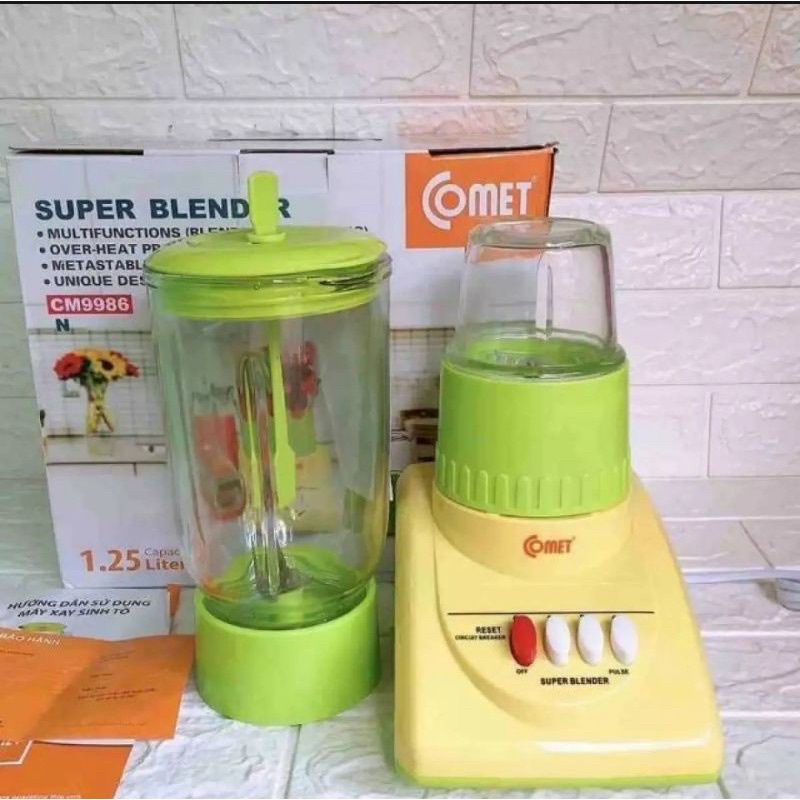 MÁY XAY COMET CM9986 TRANG BỊ 2 CỐI XAY THỦY TINH TIỆN DỤNG