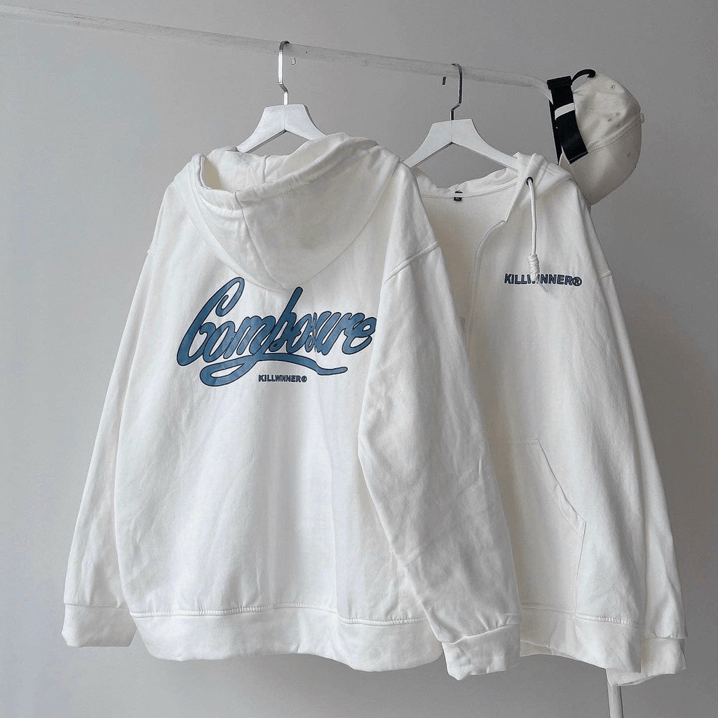 Áo Khoác Nỉ Nữ Dây Khóa Kéo In Logo Chữ Vải Nỉ Dày Mịn Nón Lớn Có Dây Rút Form Rộng Mặc Đẹp Hot NEW UNISEX