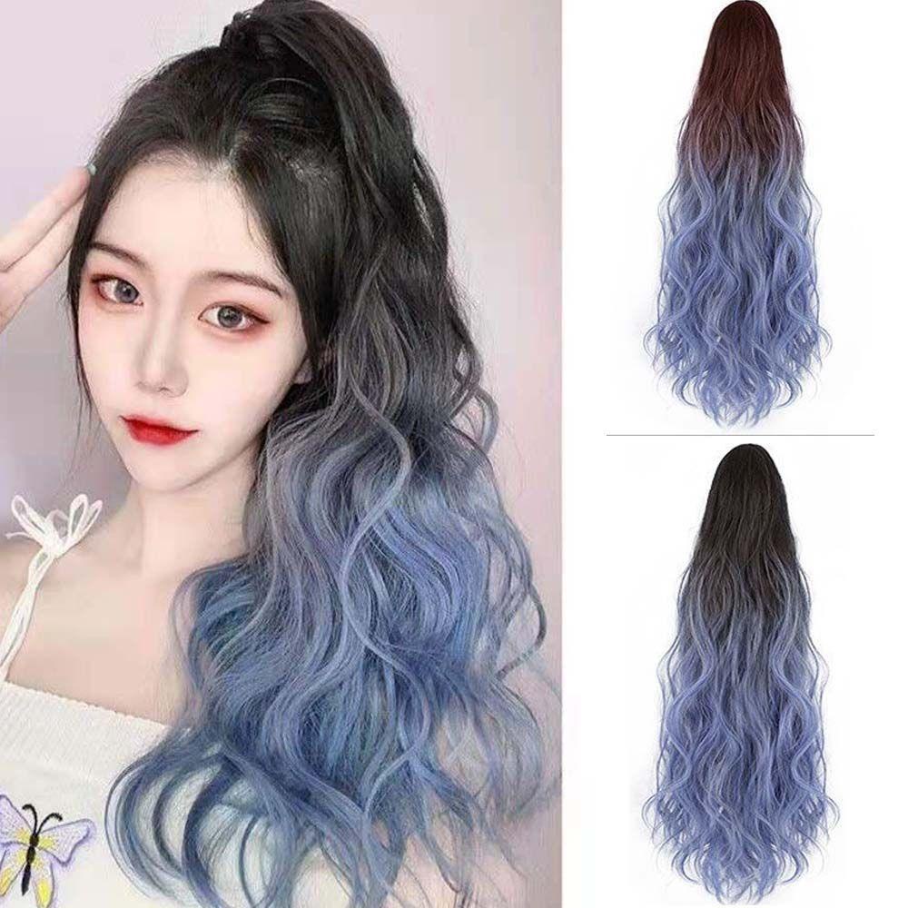 FORBETTER Tóc Giả Đuôi Ngựa Xoăn Màu Đen &amp; Nâu Tự Nhiên