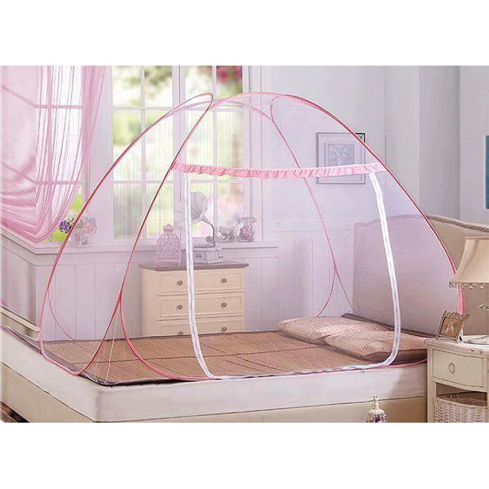 [XẢ KHO+FREE SHIP] Mùng Chụp Tự Bung Xếp Gọn 1m5,1m8, 2m x 2m