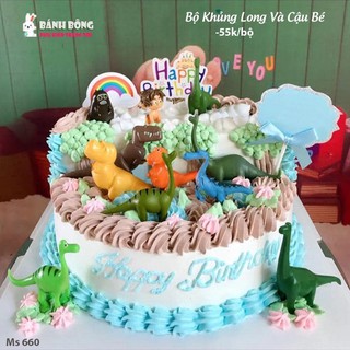 Bộ khủng long trang trí bánh kem (bộ như hình)