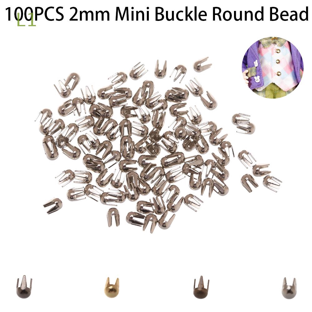 L1 100pcs Super Small Mini Toys Metal Round Bead Buckle