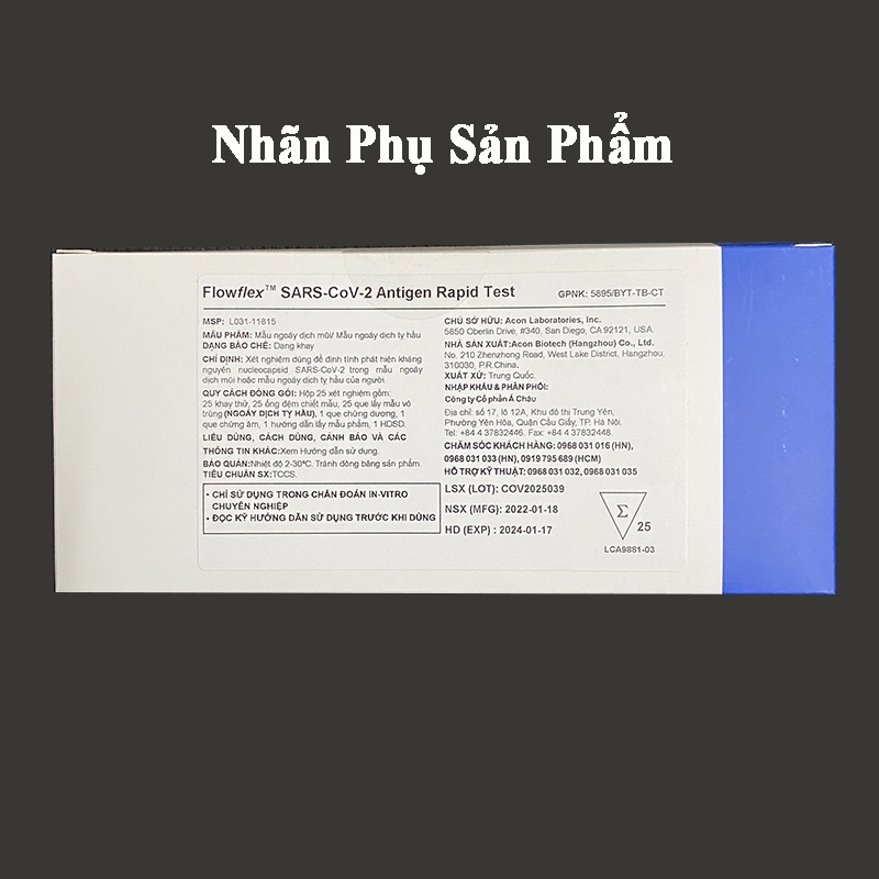 Kit test nhanh Flowflex SARSCoV-2 Antigen Rapid Test kit test nhanh Flowflex SARSCoV-2 Antigen Rapid Test