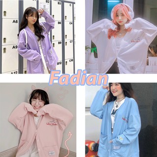 Áo khoác Cardigan nữ Bomber form rộng Yellow Flicker nhiều màu phong cách Ulzzang Unisex