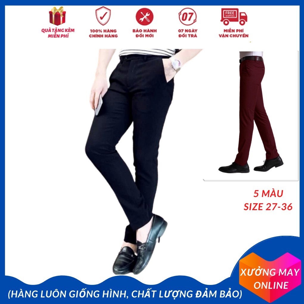 Quần tây nam âu nam, quan vải nam Hàn Quốc chất liệu dày dặn ôm dáng người mặc-XM037- chất vải tuyết mưa