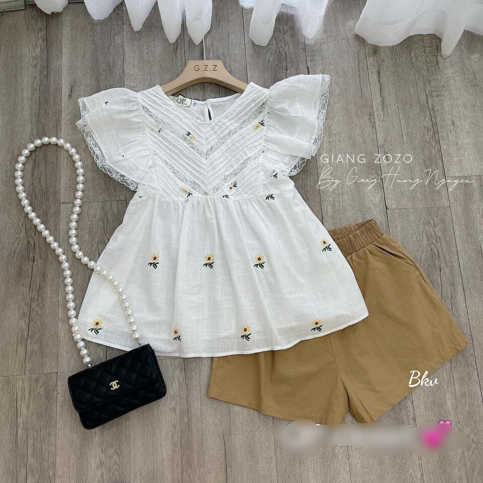 SET BỘ NỮ ÁO TAY CÚP DỄ THƯƠNG