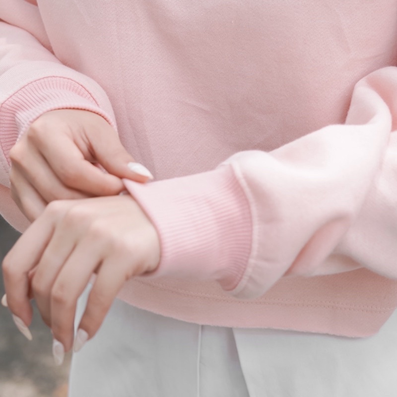 💖 Áo Monstier Cropped Collar Sweat-Shirt - Hồng