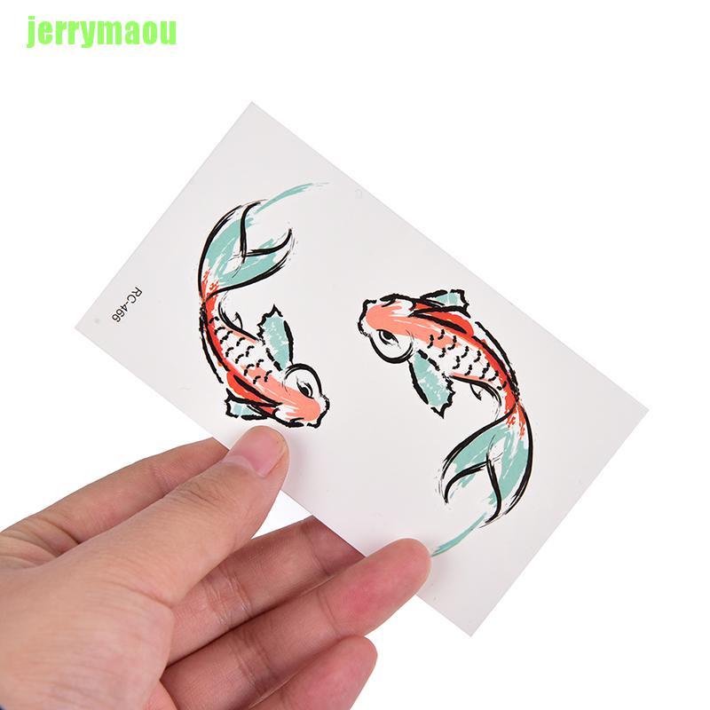 [JERU] Goldfish Temporary Tattoo Women Body Art Animal Waterproof Tattoo Sticker ERHZ