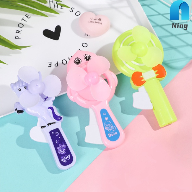 Quạt Làm Mát Cầm Tay Mini Dạng Nhấn Hình Hoạt Hình Dễ Thương Cho Mùa Hè