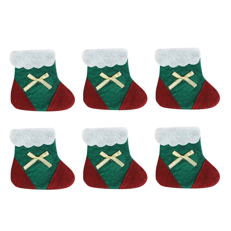 Bộ 6 Túi Đựng Muỗng Nĩa Hình Chiếc Tất Giáng Sinh