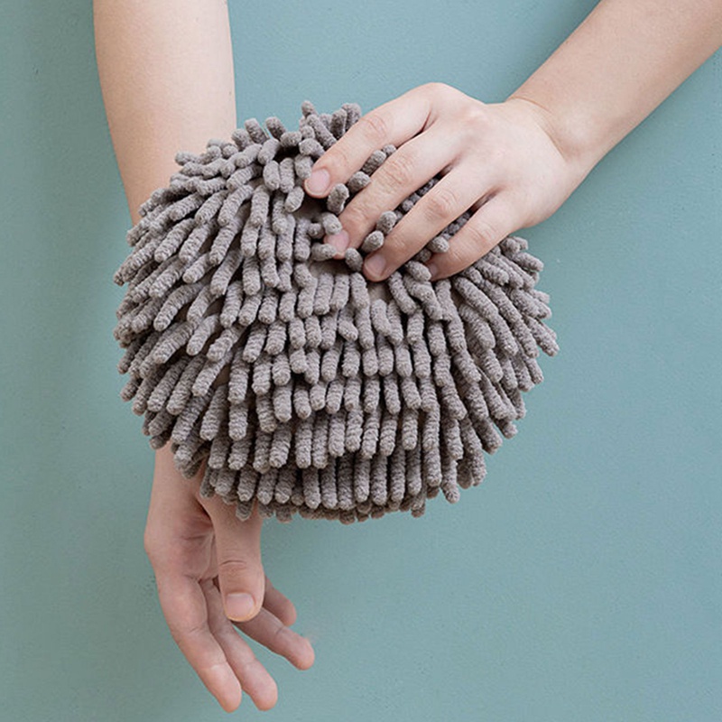 1 Khăn Lau Tay Hình Quả Cầu Bằng Sợi Nhỏ Khô Nhanh Cho Nhà Bếp