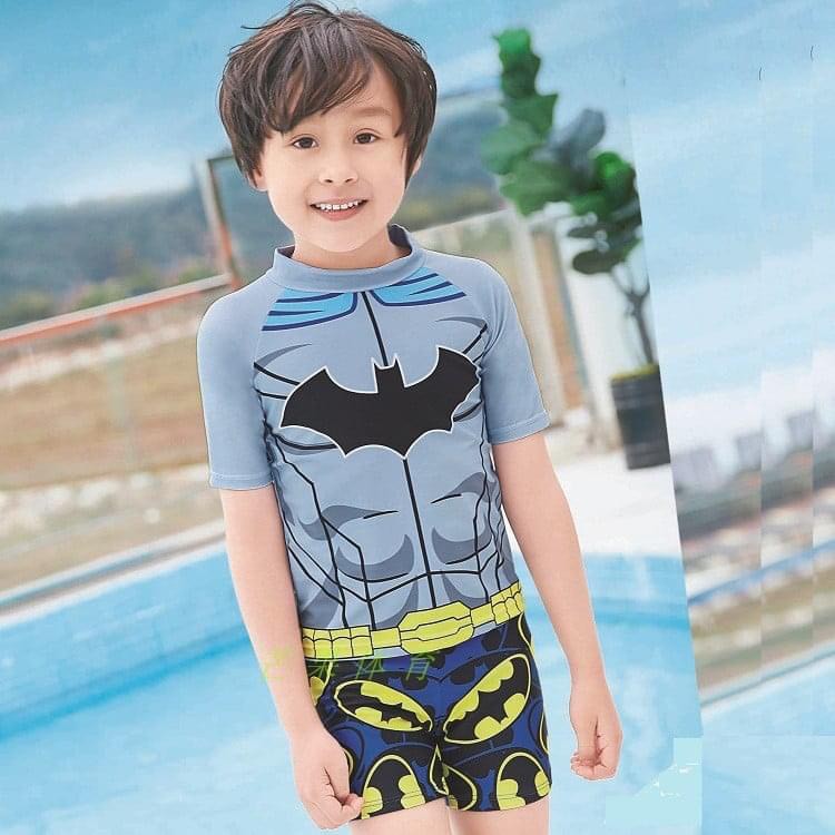 Bộ đồ bơi bé trai size đại họa tiết Batman, bộ quần áo bơi rời, chất liệu co giãn tốt, nhanh khô, chống nắng, không nóng