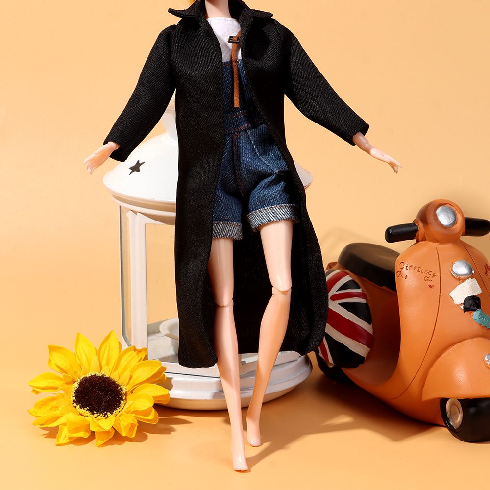 Áo khoác mùa đông mini màu nâu đen tỉ lệ 1/6 cho búp bê