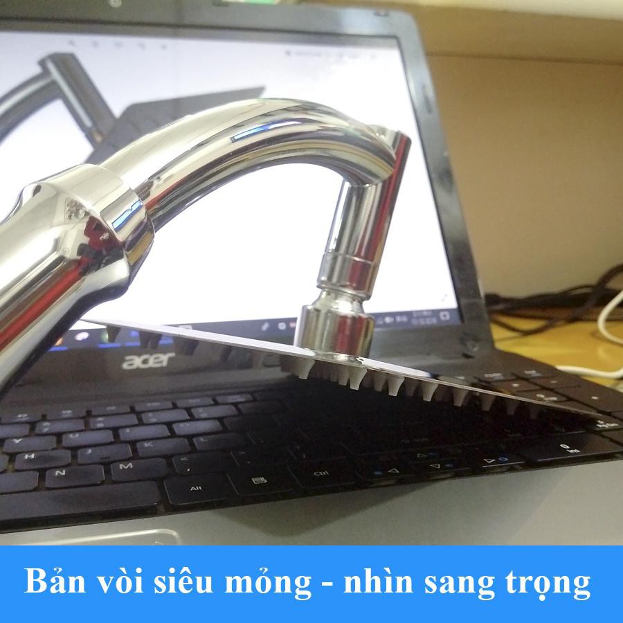 Vòi sen Bản Lớn Vuông INOX, Siêu Mỏng 15cm