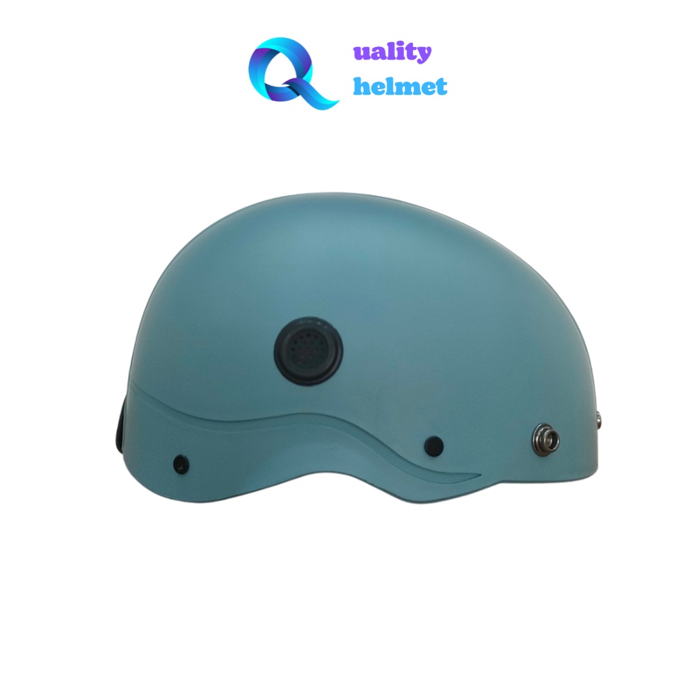 Mũ bảo hiểm nón sơn nửa đầu 1/2 cao cấp màu xanh có lỗ thông gió hàng chính hãng