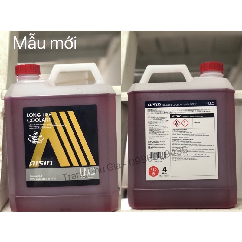 Nước làm mát động cơ ô tô AISIN Đỏ  LCPM20A4LR - Can 4L