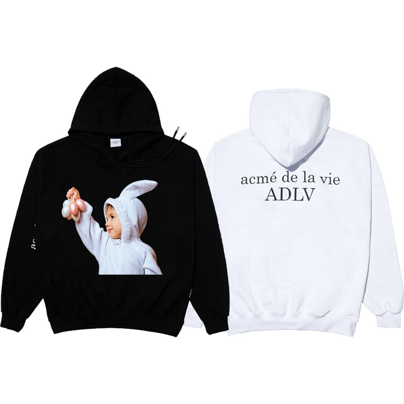 ADLV Áo Hoodie Tay Dài Dáng Rộng In Hình Thỏ Thời Trang Cho Nam Và Nữ