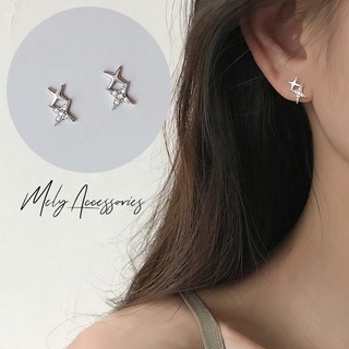 Bông tai bạc hình ngôi sao đính đá kiểu dáng nhẹ nhàng thanh lịch - Mely 1374