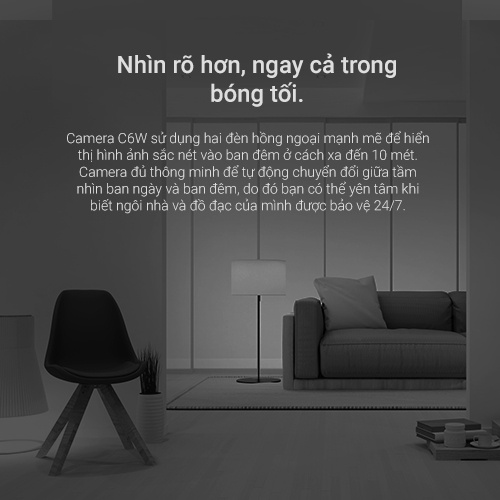 Camera WI-FI EZVIZ C6W,Trong Nhà ,4MP ,Đàm Thoại 2 Chiều,Tự Động Thu Phóng Chuyển Động