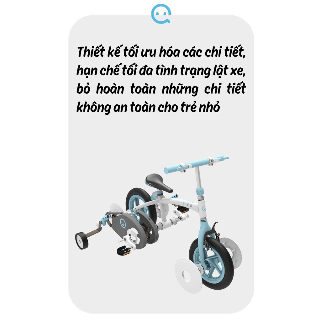 XE ĐẠP THỂ THAO TRẺ EM IQOO CAO CẤP PM-02126 CHO BÉ TỪ 2 ĐẾN 7 TUỔI ĐỒNG HÀNH CÙNG BÉ TRÊN MỌI NẺO ĐƯỜNG