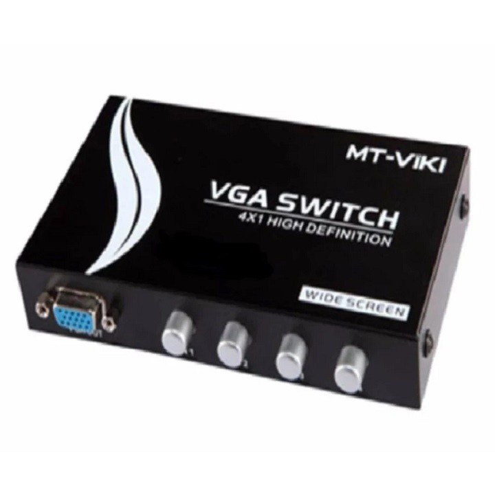 Bộ gộp VGA 4 máy tính dùng 1 màn hình MT-Viki - Gộp VGA 4 vào 1 ra - VGA 4 in 1 out - 4 Port VGA Video Switch