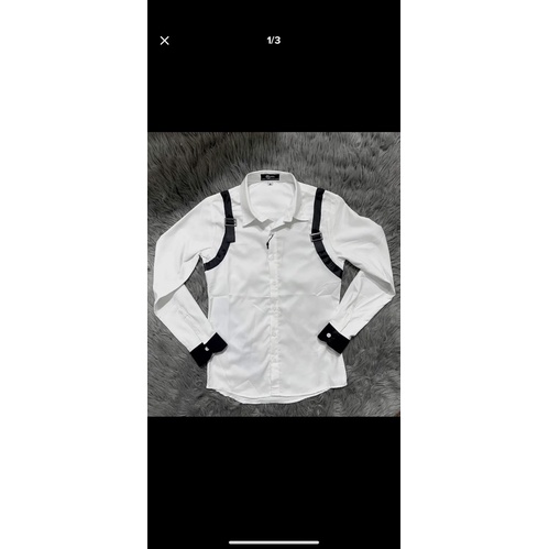 áo sơ mi nam trắng vai. thời trang nam chất liệu vải cotton sang trọng hình chữ V