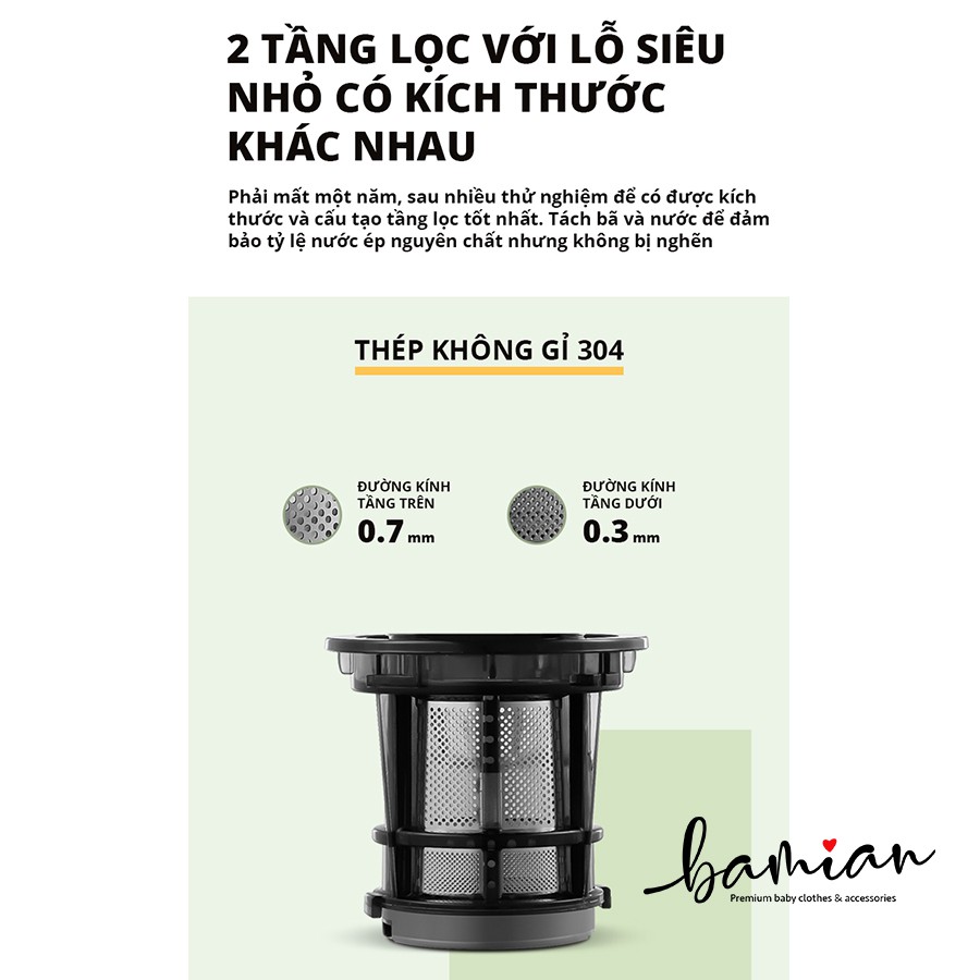 Máy ép trái cây tốc độ chậm Mini XiLANPU ép hoa quả rau củ siêu kỹ (mẫu mới hót nhất hiện nay)