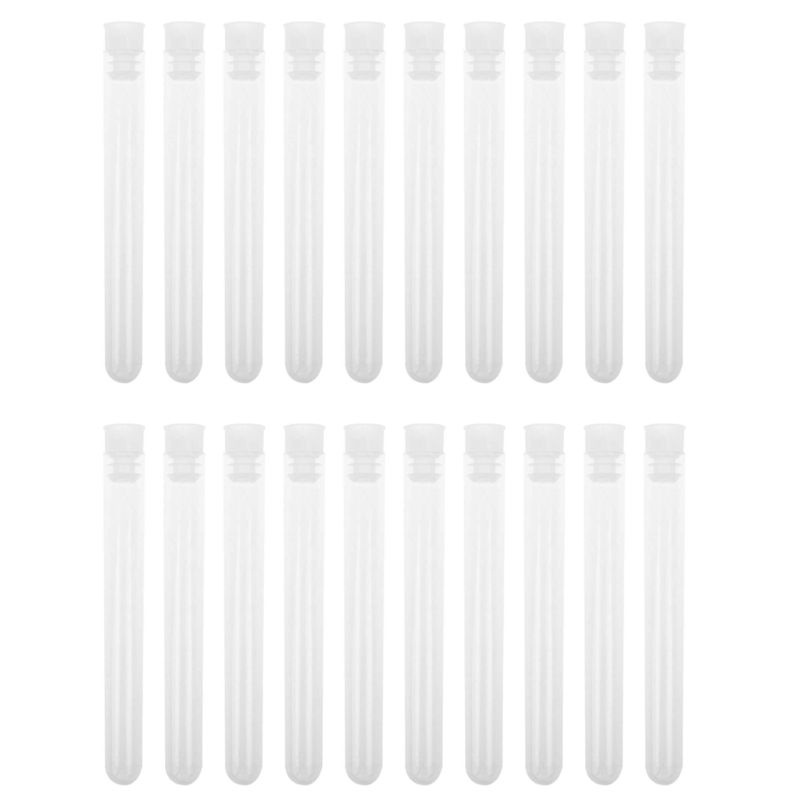Bộ 50 Ống Nghiệm Nghiệm 3X0.5Inch Bằng Nhựa Có Nắp Bảo Vệ Tiện Dụng Cho Phòng Thí Nghiệm / Trường Học