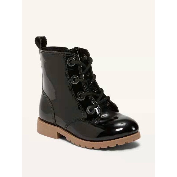 Boot đen da bóng Old Navy bé gái