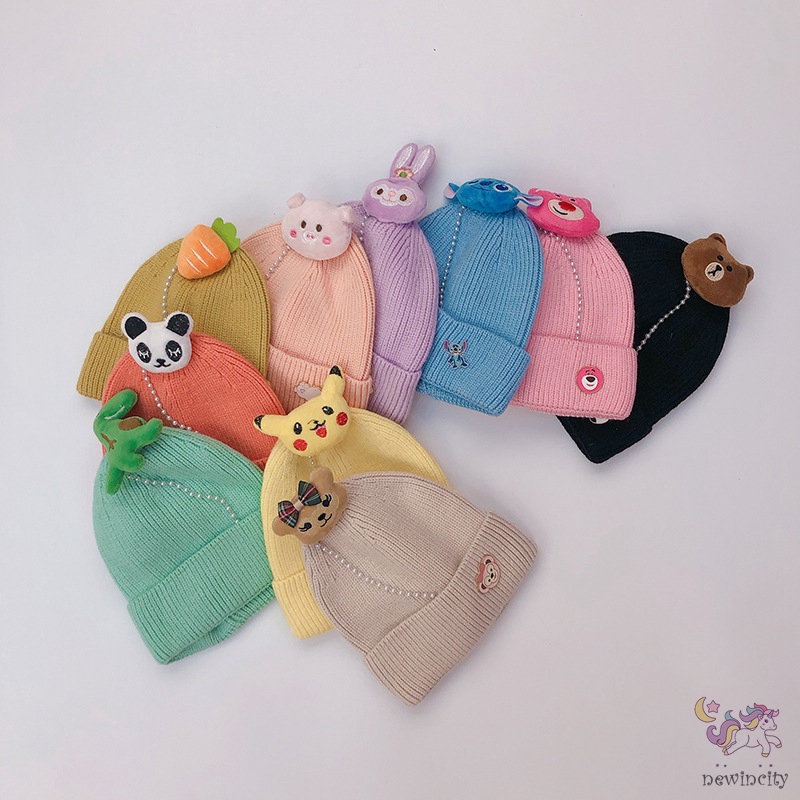 Mũ len họa tiết hoạt hình phong cách Hàn Quốc cho bé
