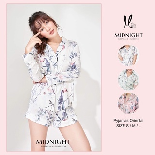 Đồ ngủ mặc nhà Pyjamas tay dài quần ngắn Oriental - Midnight Sleepwear