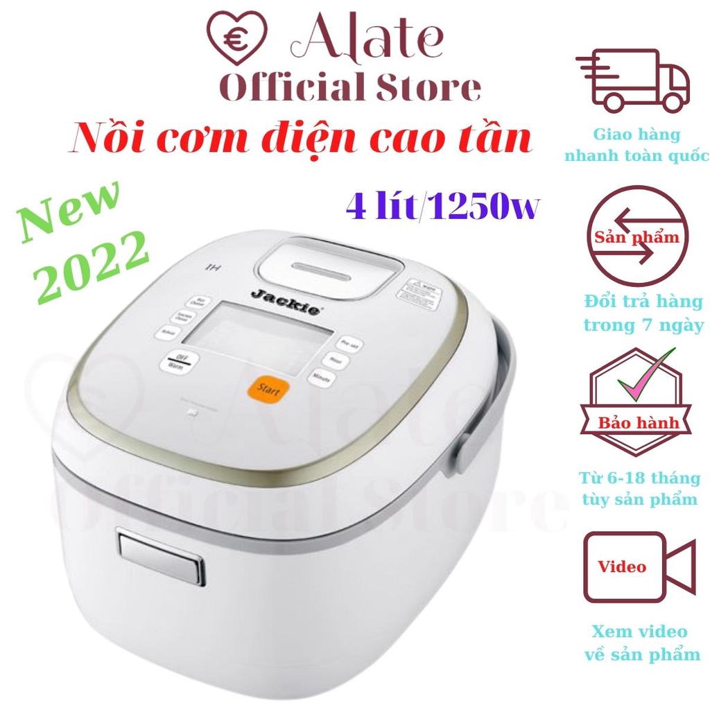 Nồi cơm điện cao tần Jackie của Gali 4 lít 1250w lòng nồi niêu dầy chống dính công nghệ từ cực ngon bảo hành 12 tháng