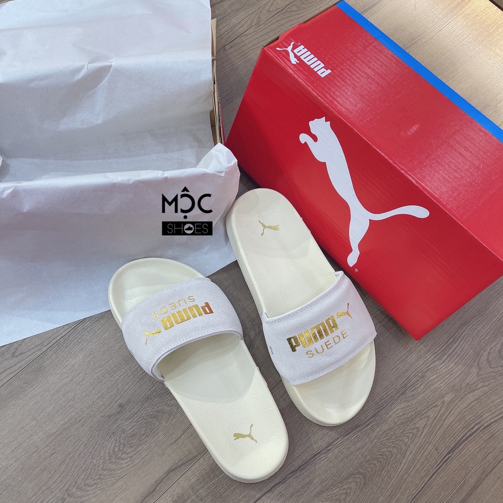Dép quai ngang P.U.M.A Suede màu Vàng Bơ Sữa