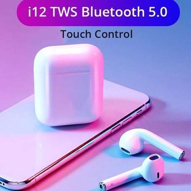 Tai Nghe Nhạc Tai Phone Bluetooth I12 TWS 5.0 Cảm Ứng Chạm Âm Thanh Hay